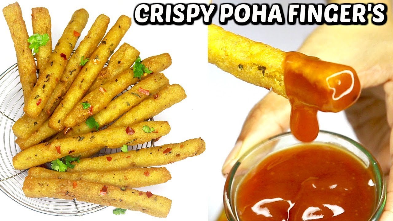 पोहा के क्रिस्पी चटपटे स्नैक्स 10 मिनट में बनाये - फिंगर चिप्स |Poha Fingers Recipe- Tea Time Snacks