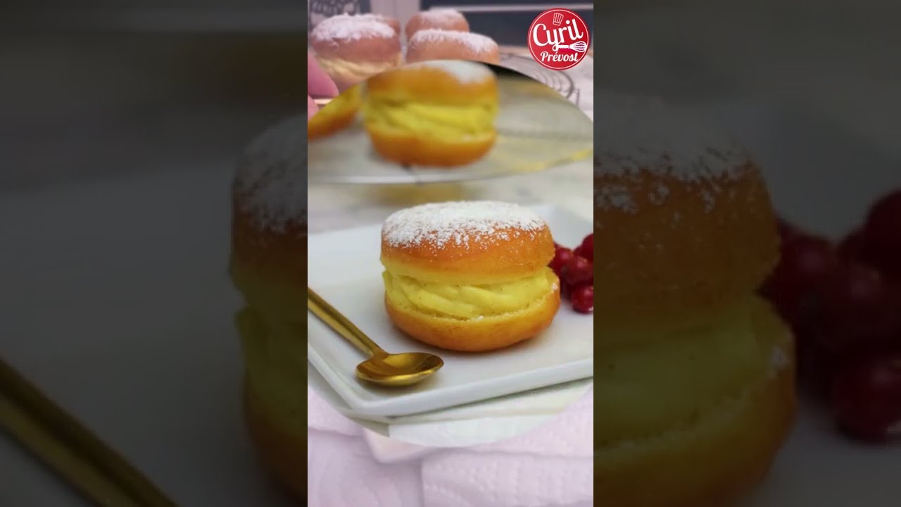 Boules de Berlin, Beignets &agrave; la cr&egrave;me ┃Recette du Chef Cyril Rouquet-Pr&eacute;vost