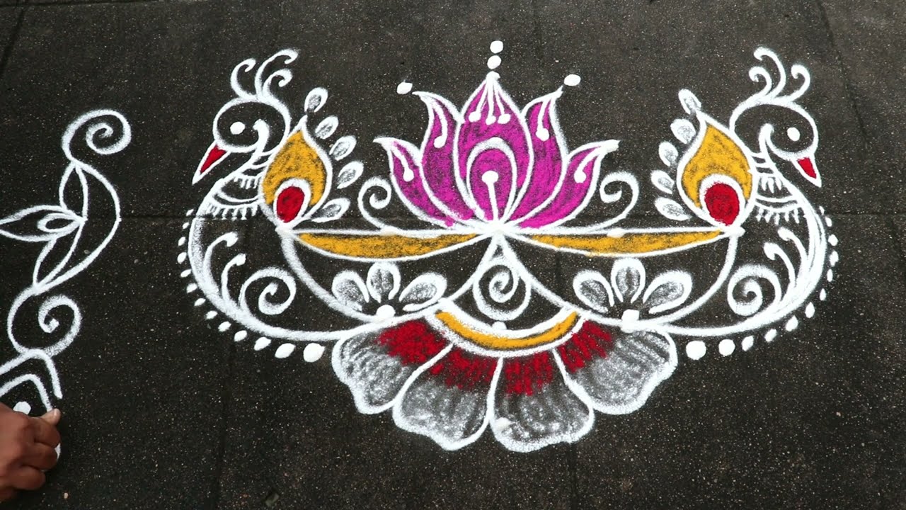 Diwali Special Deepam Rangoli| 5x1 Dots Small Diwali Muggulu|Deepavali KolamDesign With Side Borders