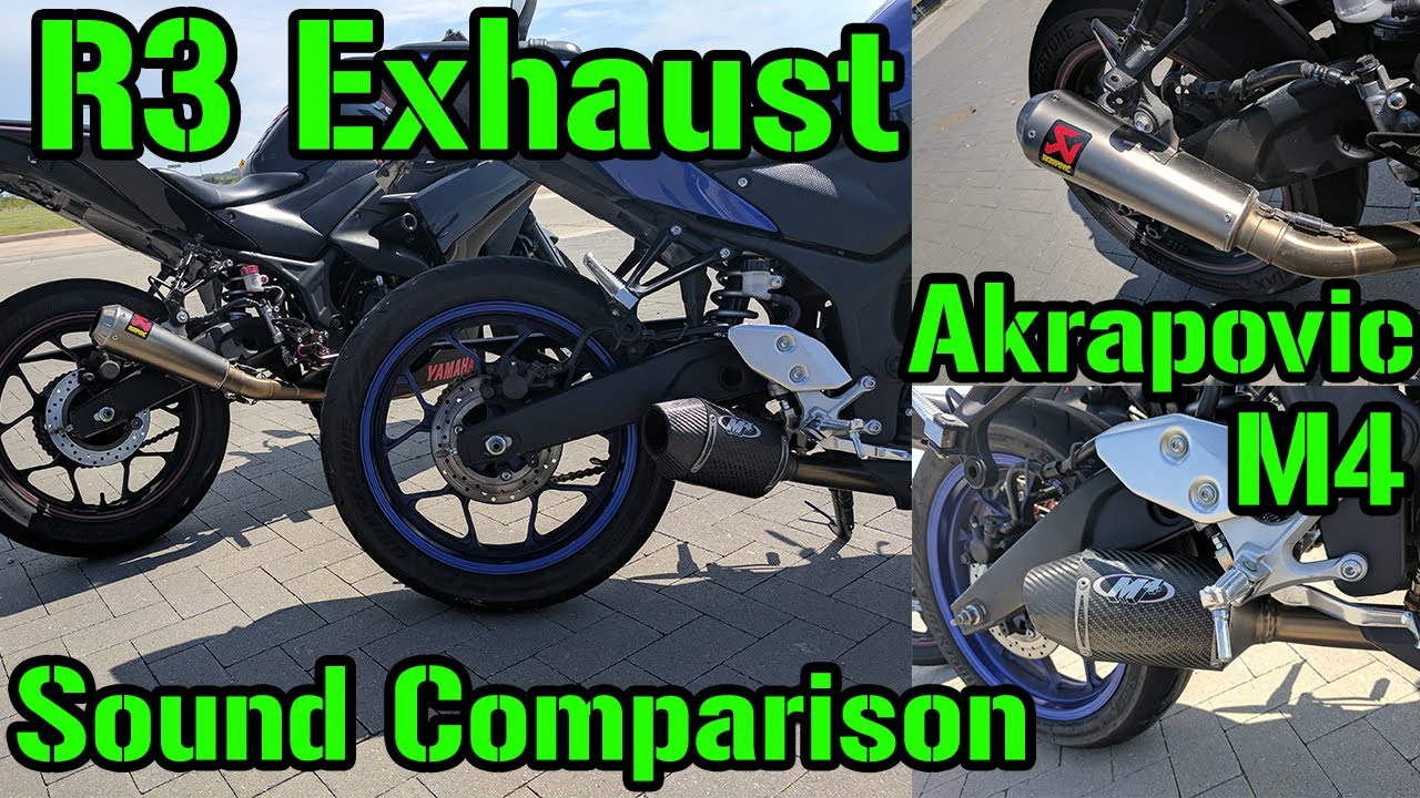 Yamaha R3 Exhaust Comparison Akrapovic vs. M4