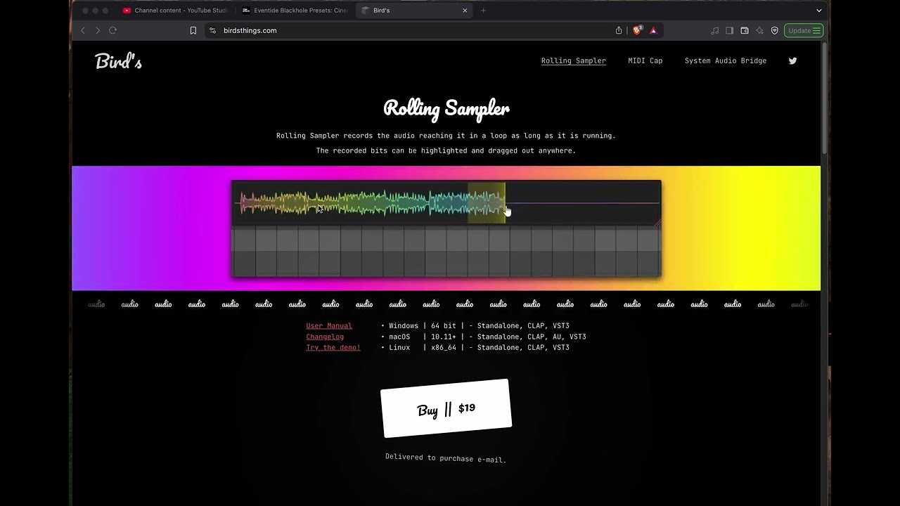 Rolling Sampler and Midi CAP by BirdsThings.com....really useful tools for desktop sampling