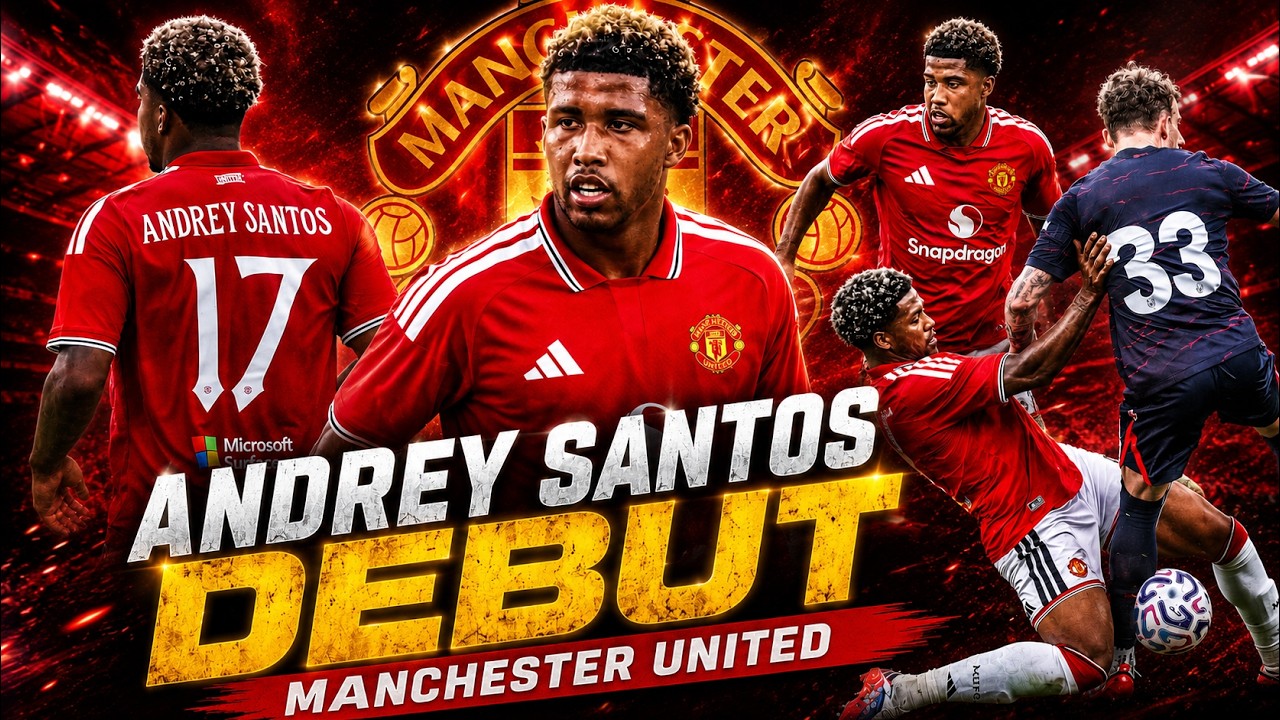 Andrey Santos DEBUT for Manchester United | All Actions, Passes & Tackles