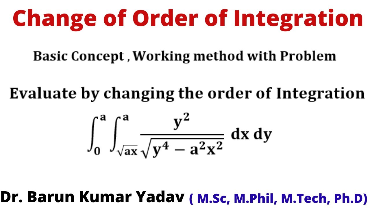 Change of order of Integration in Hindi | double integral | Multiple integral | part 17|Barun maths