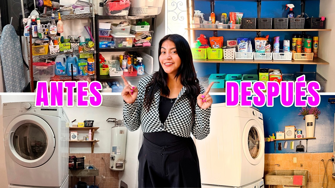 💦 ORGANIZANDO y DECORANDO LA LAVANDERÍA y ZONA DE LIMPIEZA de MI CASA 🪣 💕 | CAMBIO TOTAL!