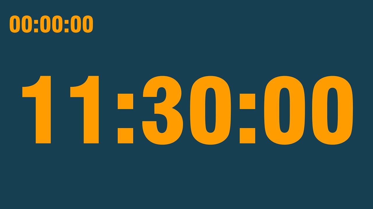 11 hour 30 minute timer (with end alarm, time elapsed and progress bar)