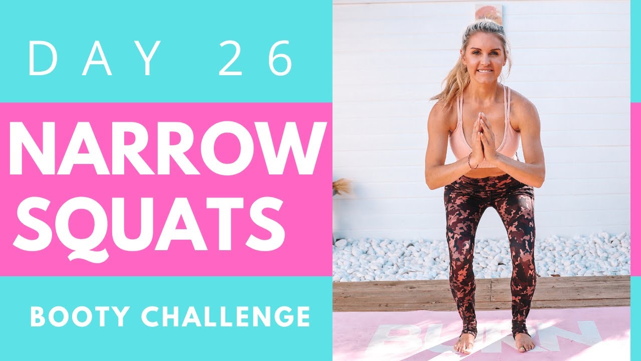 Narrow Squats - BUILD A BOOTY! day 26 #bootychallenge | Rebecca Louise