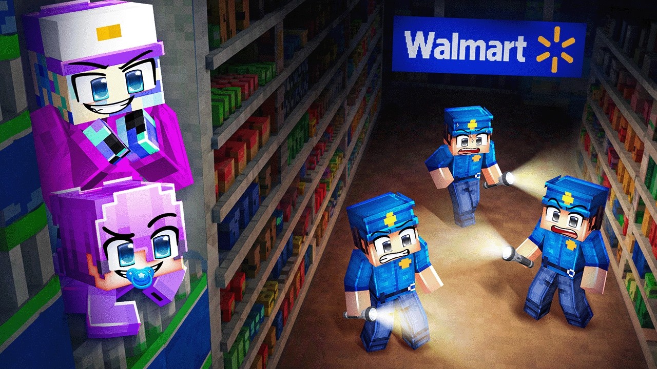 Я тайно жил в продуктовом магазине в Minecraft...