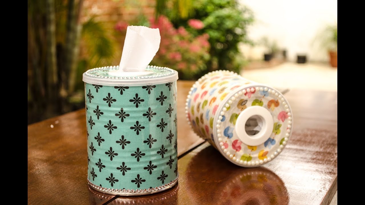 Reciclagem: PORTA PAPEL HIGIÊNICO de Lata de Alumínio.