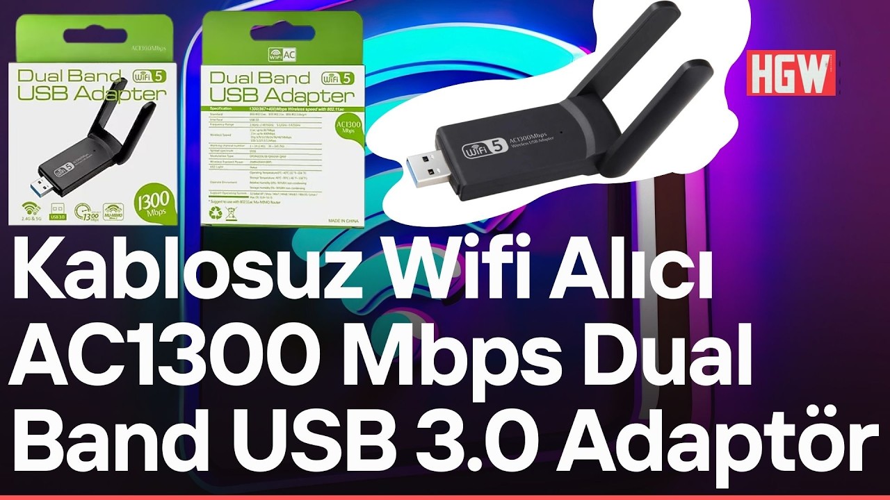 AC1300 Mbps USB 3.0 WiFi Adaptör İncelemesi | Çift Antenli Kablosuz İnternet Alıcı