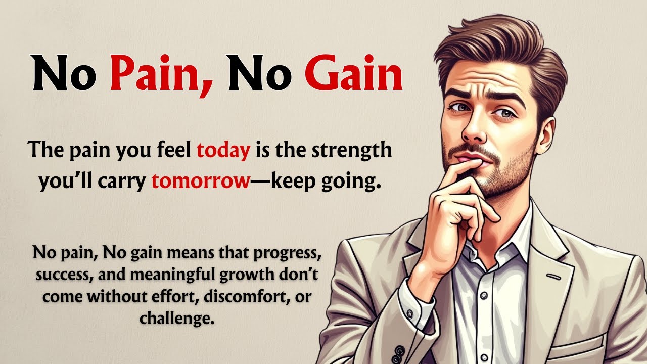 No Pain No Gain | Work Hard Change Your Life 🔥✅| Improve Your English Fluency ✅| English Listening
