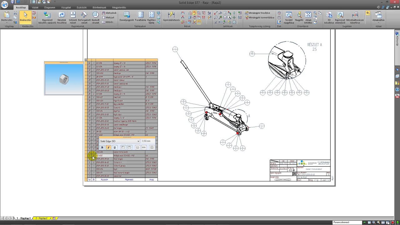 Solid Edge ST7 - Parts list tied to Multiple views