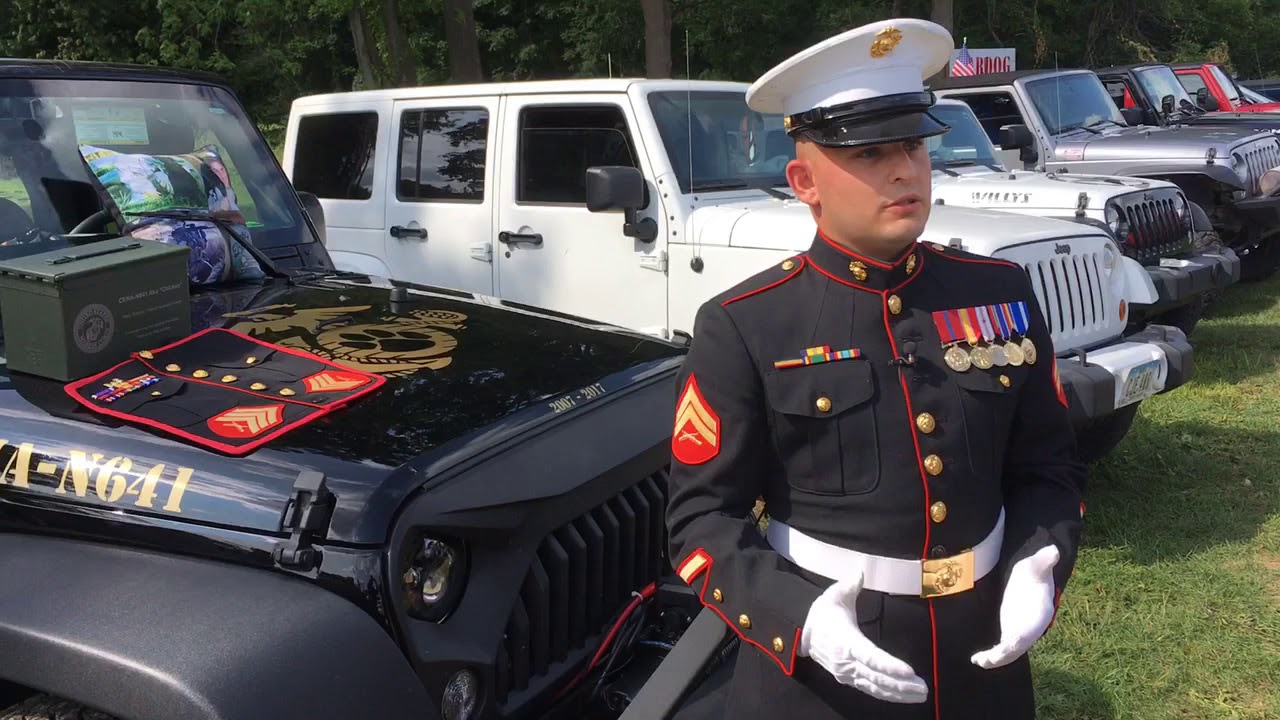 U.S. marine veteran says goodbye to Michigan war dog Cena