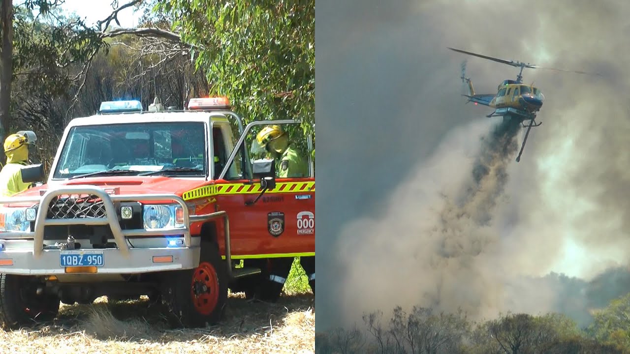 2025-03-23: Bushfire Emergency - Light Tanker & Bell 214B-1 Helitak Water Drops (Excerpts)