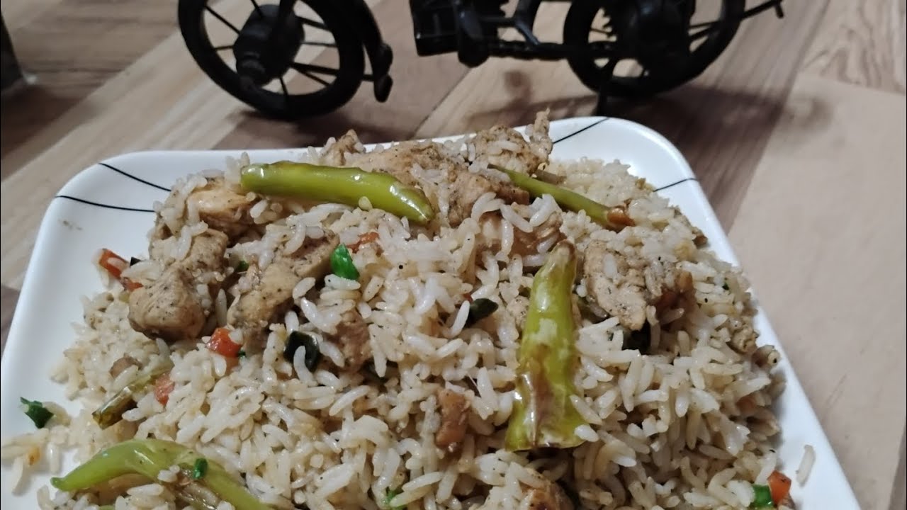 Green chilli Chicken rice 