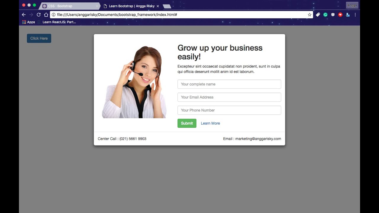 Create Marketing Form for Business using Bootstrap Tutorial