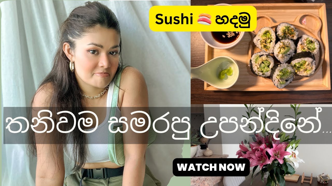 තනිවම සමරපු birthday එක | solo birthday |සිංහල vlog| Sushi party |  crew life