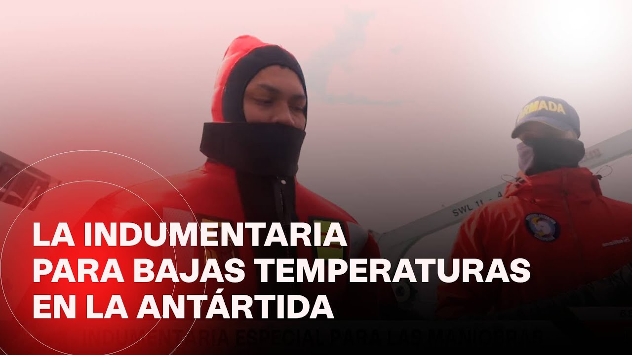 Los trajes que deben usar en el ARC Simón Bolívar para maniobras en la Atártida