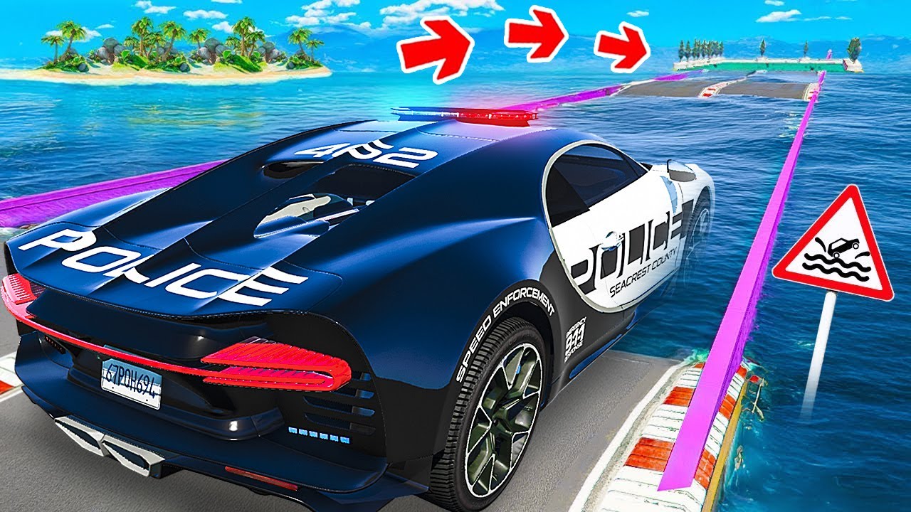 СМОЖЕТ ЛИ ГИГАНТСКИЙ ПОЛИЦЕЙСКИЙ BUGATTI CHIRON ПРОЕХАТЬ ГЛУБОКУЮ ЯМУ С ВОДОЙ В ГТА 5
