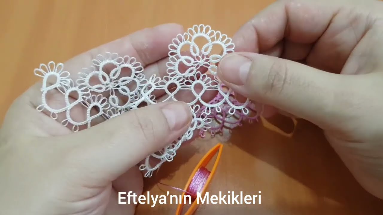 27.sıralı mekik oyası modeli. namaz baş örtüsü için harika bir model