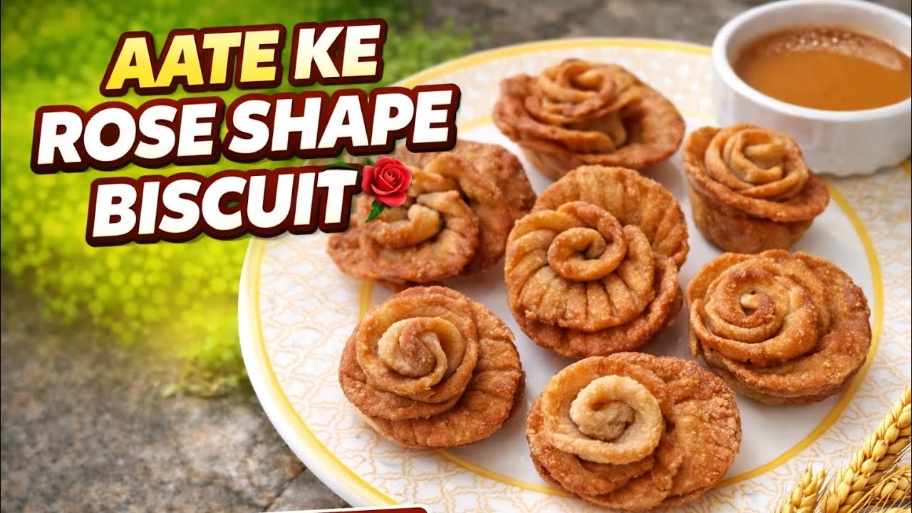 Khasta Aata Rose Biscuit 🌹 | Bina Maida Bina Oven | Shaadi-Style Biscuit