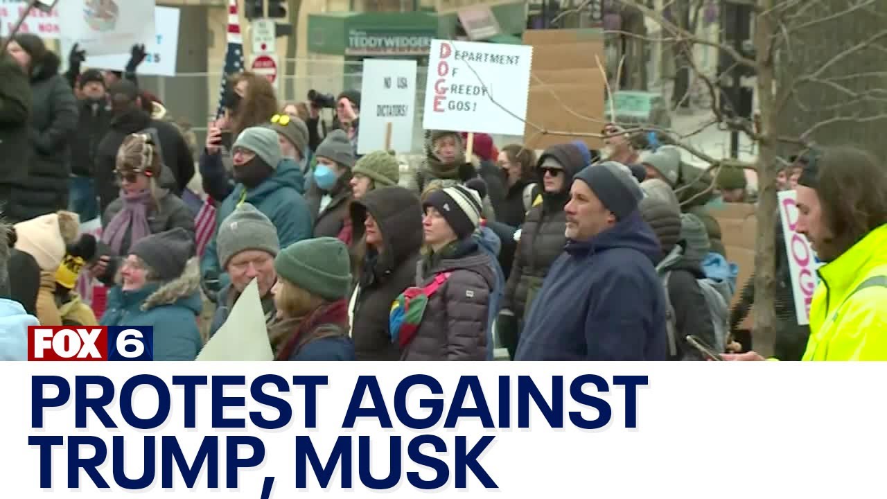 Madison protest against Trump, Musk one of many across country | FOX6 News Milwaukee