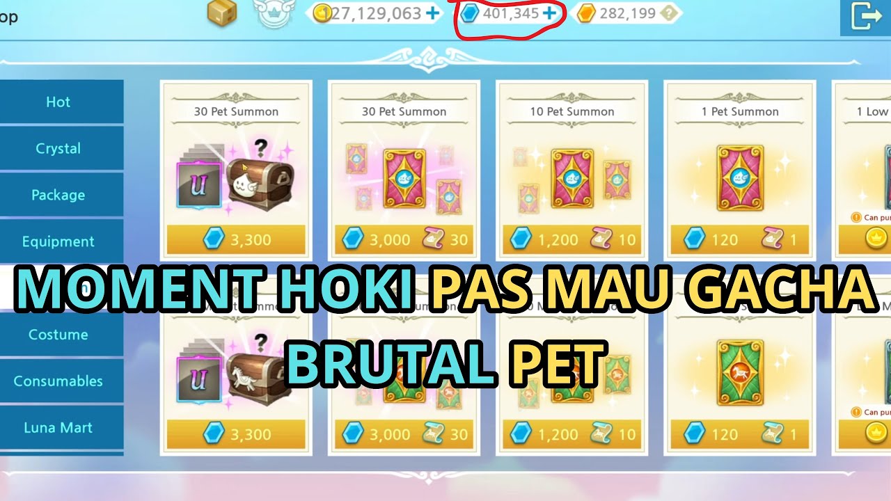 MOMENT HOKI PAS MAU GACHA BRUTAL PET - LUNA MOBILE