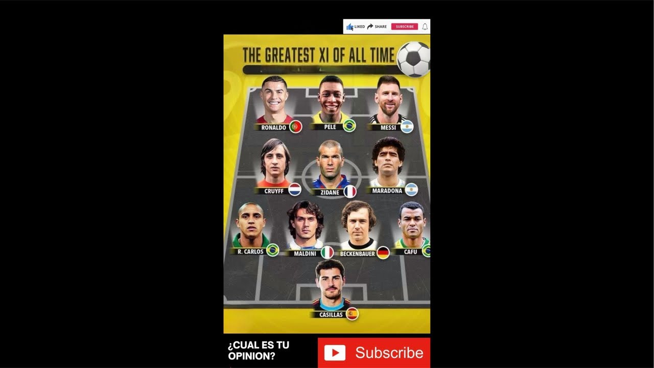 El XI Más Grande de Todos los Tiempos 🐐 Messi, Ronaldo, Pelé y Maradona