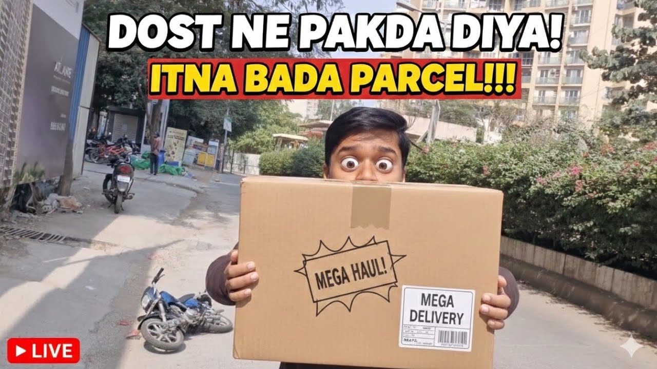 “Dost Ne Itna Bada Parcel Pakda Diya 📦😱...#vlog #dailyvlog #explore #motivation #funny #collegelife 