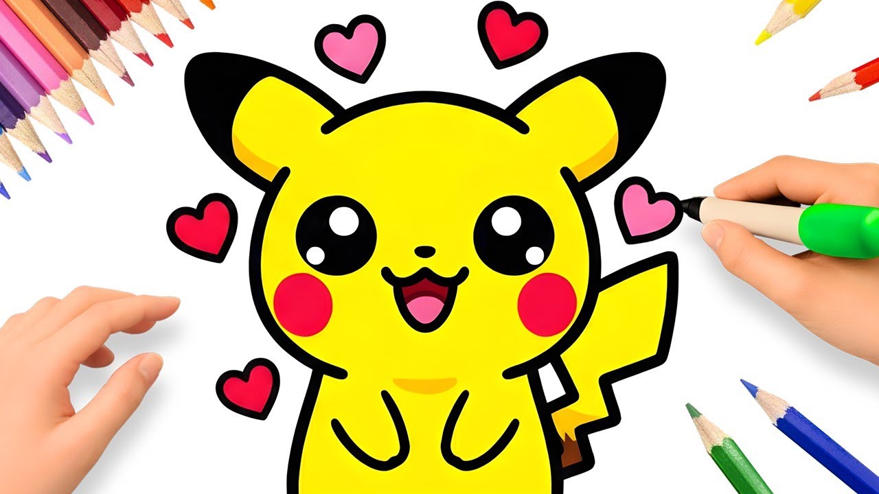 COMO DESENHAR O PIKACHU KAWAII SUPER FÁCIL💗❤️