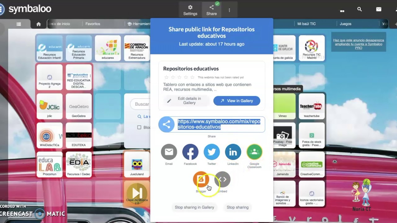 Compartir URL de nuestro escritorio #Symbaloo actualizado Febrero 2021 #RecursosDigitalesCPRMurcia​