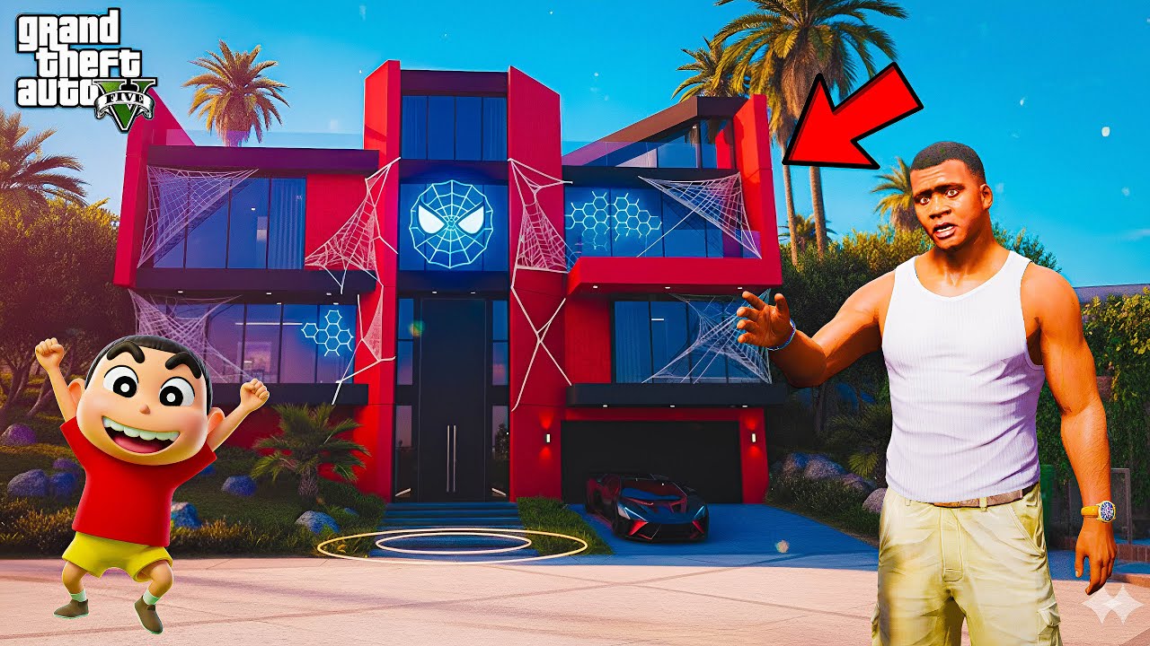 Franklin & Shinchan Found SPIDERMAN’S HIDDEN MANSION in GTA 5