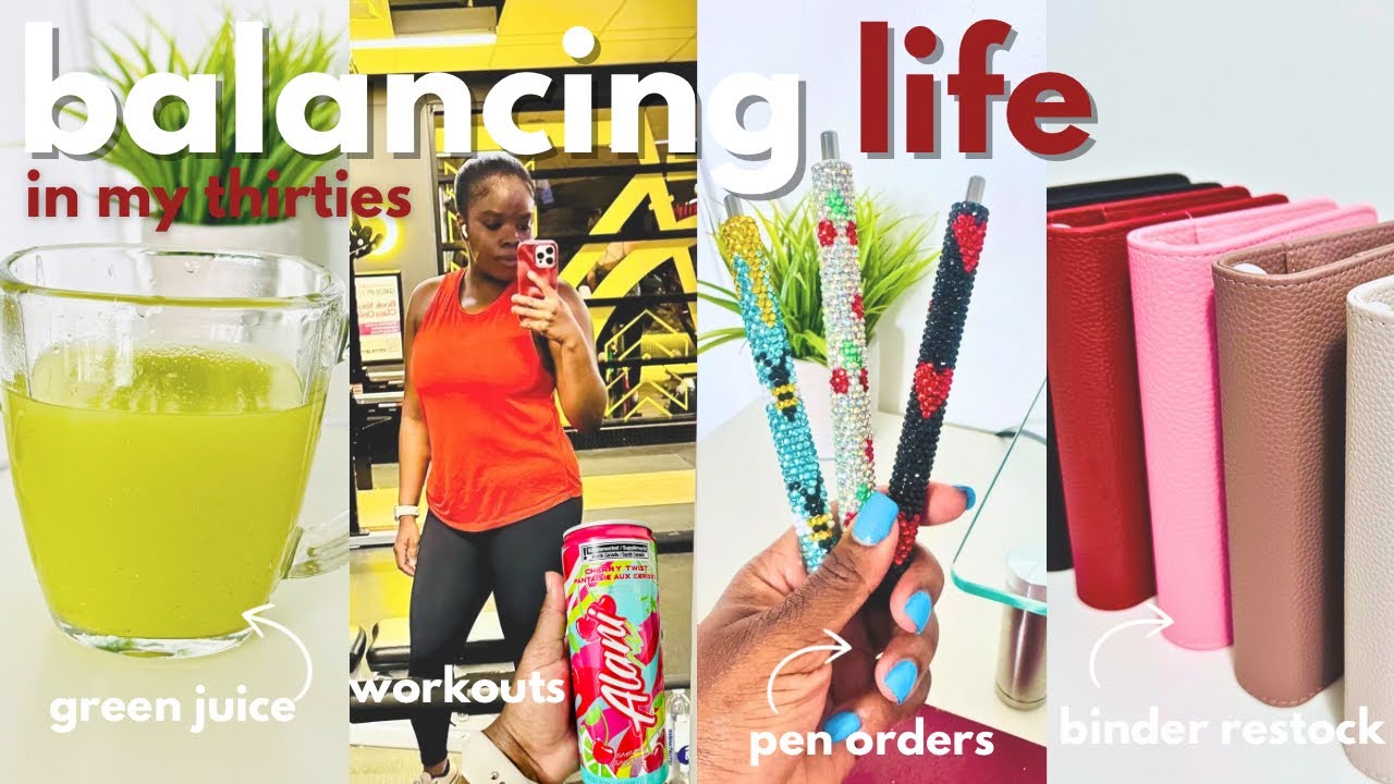 *balancing* LIFE and BUSINESS in my 30s | rhinestone pens, green juice, workout & binder restock