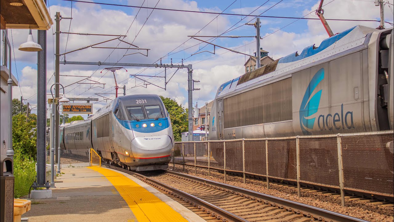 Amtrak Train Action @ Mystic, CT w/ Rear Hornshow! (7/30/23)
