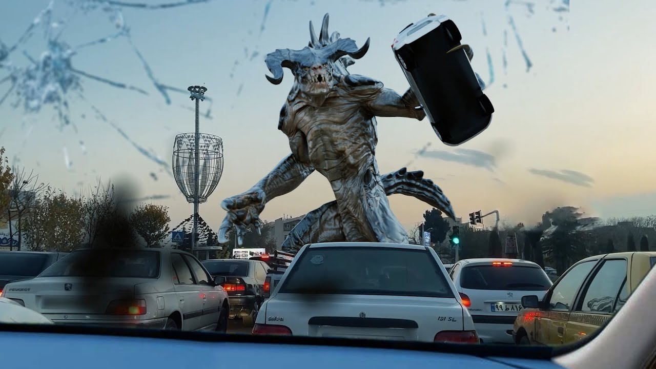 هیولا در شهر : آموزش بلندر و جلوه های ویژه |VFX Rigging Monster Blender