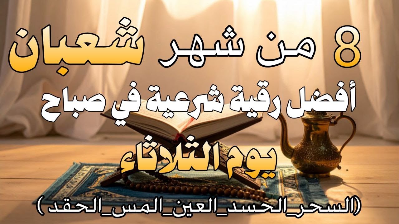 أفضل رقية شرعية في صباح يوم الثلاثاء-8من شهر شعبان لعلاج الحسد والسحر والعين وتحصين البيت والأولاد