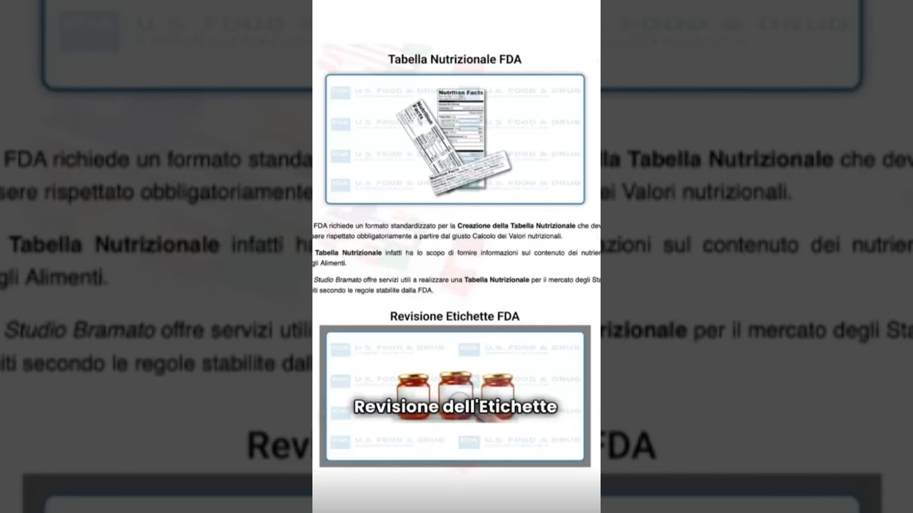 Etichette FDA per gli Stati Uniti