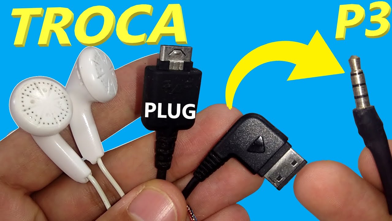 Como consertar fone de ouvido trocando plug para p2 de 4 vias de fone antigo plug bem diferente