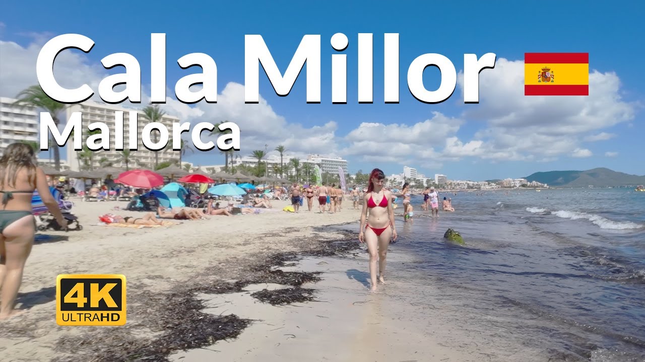 Cala Millor Mallorca Beach Walk 4K Majorca Spain 🇪🇸