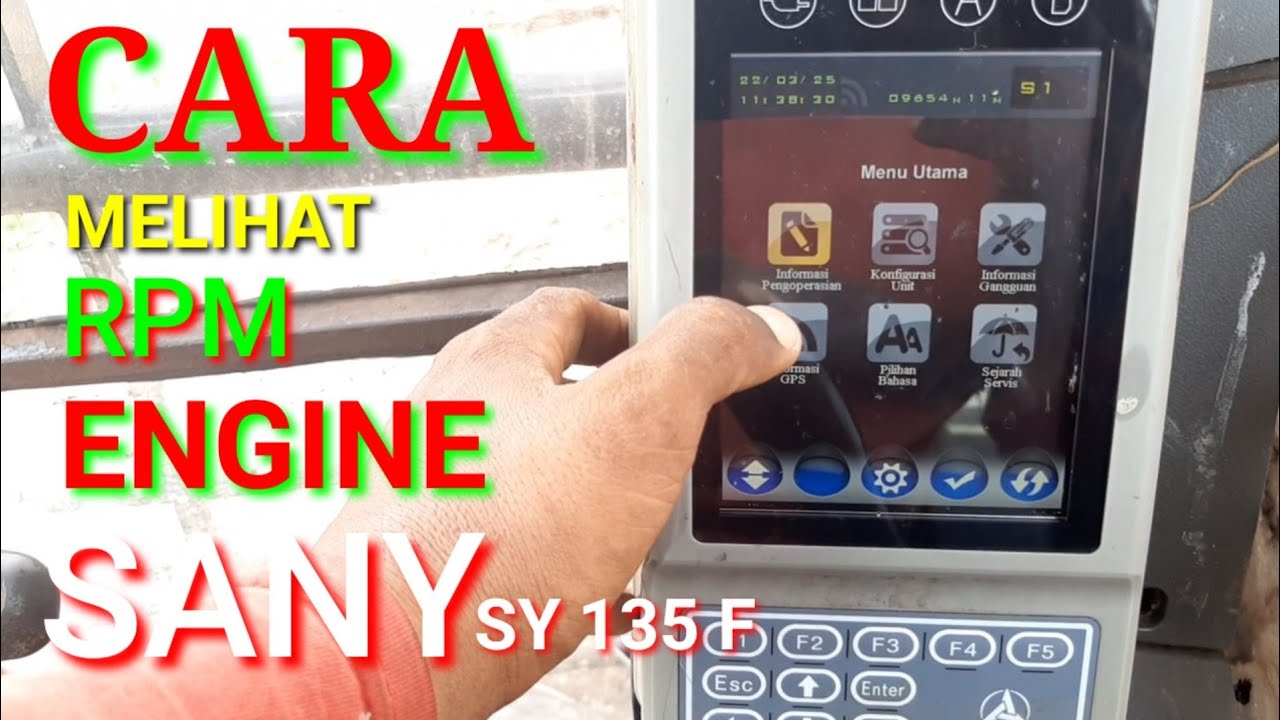 Cara melihat RPM engine excavator sany 135F ||Pulau Rangsang