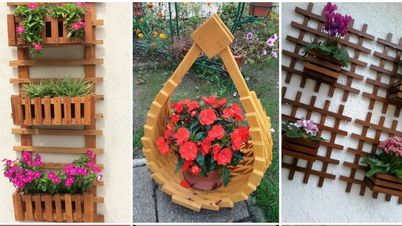 DECORE SUA VARANDA COM SUPORTE PARA PLANTAS COM SOBRAS DE MADEIRA!