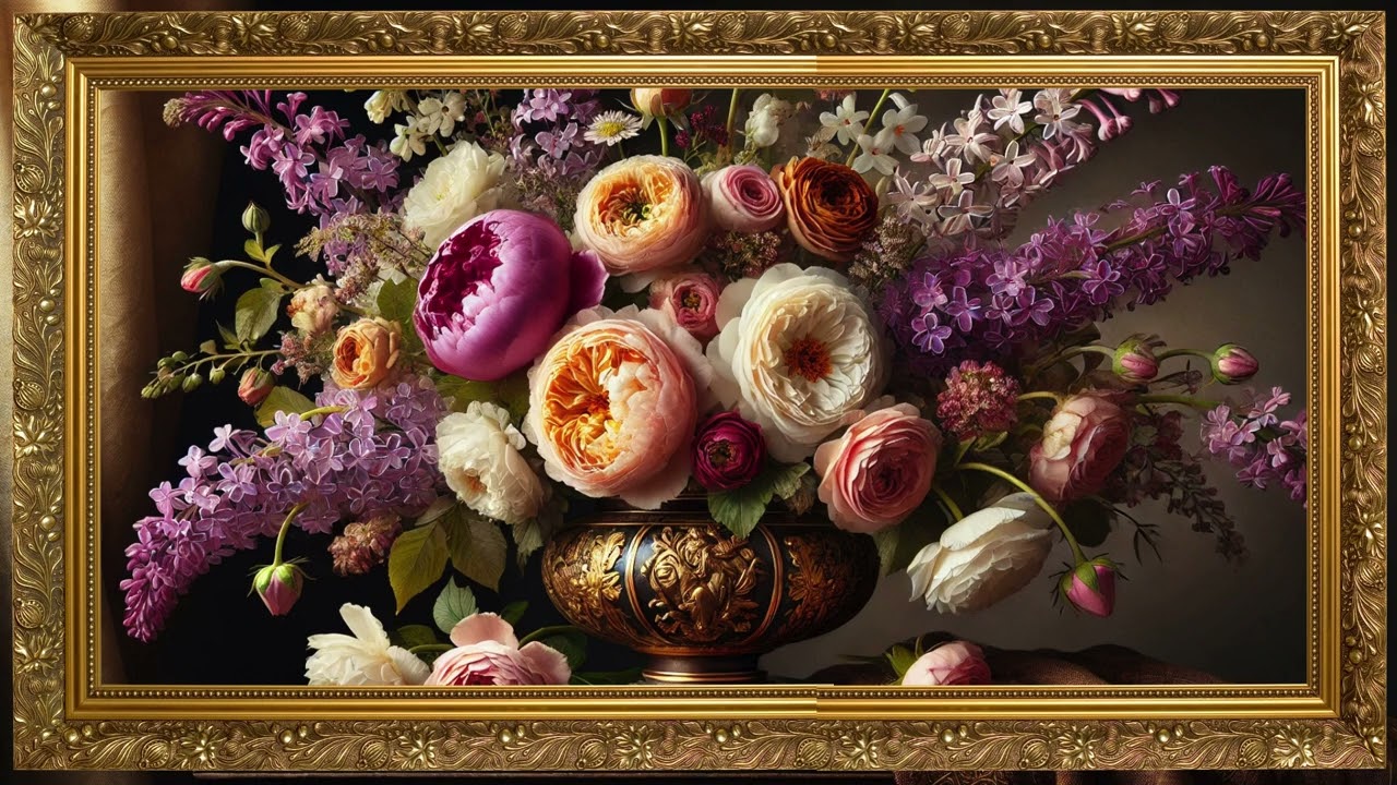 Flower Vase Painting | 01 Hours Framed Painting | TV Wallpaper