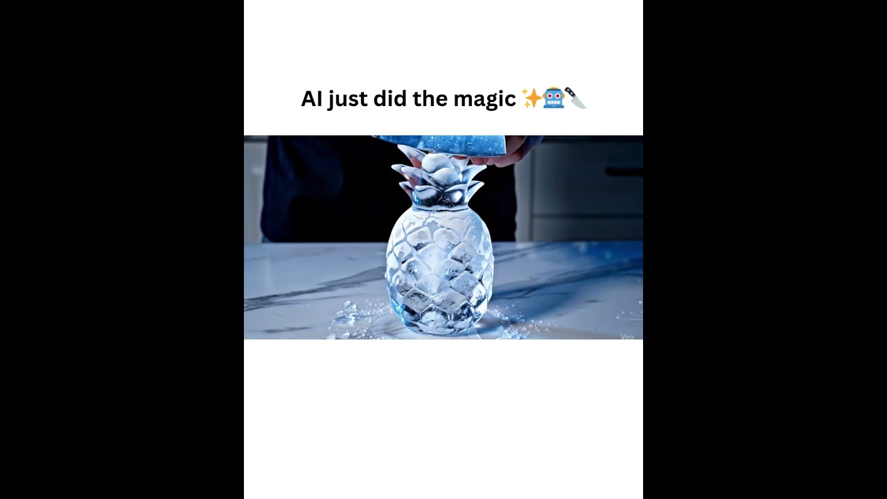 Cutting an Ice Pineapple? Watch the Freeze Break! ❄️🍍