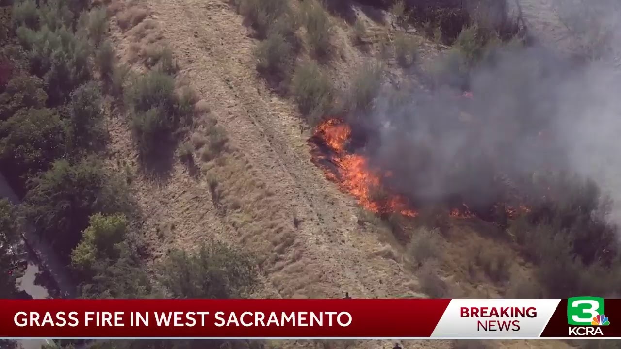 Grass Fire Sparks In West Sacramento