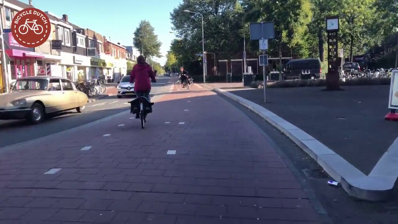 Riding a bicycle in Hilversum (Netherlands)