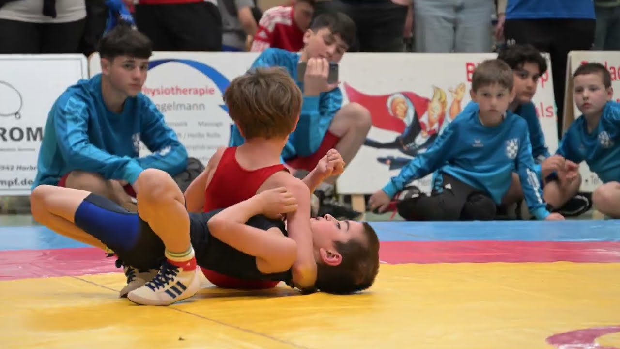 U10 Ger vs Tsatiashvili 24kg. Eugen-Roller-Ged&auml;chtnisturnier 2025 Griech.-R&ouml;m. Ringen/Wrestling