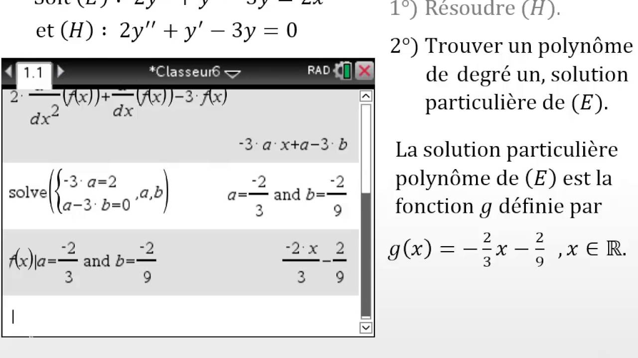 Résoudre une équation différentielle sur TI-Nspire™ CX CAS