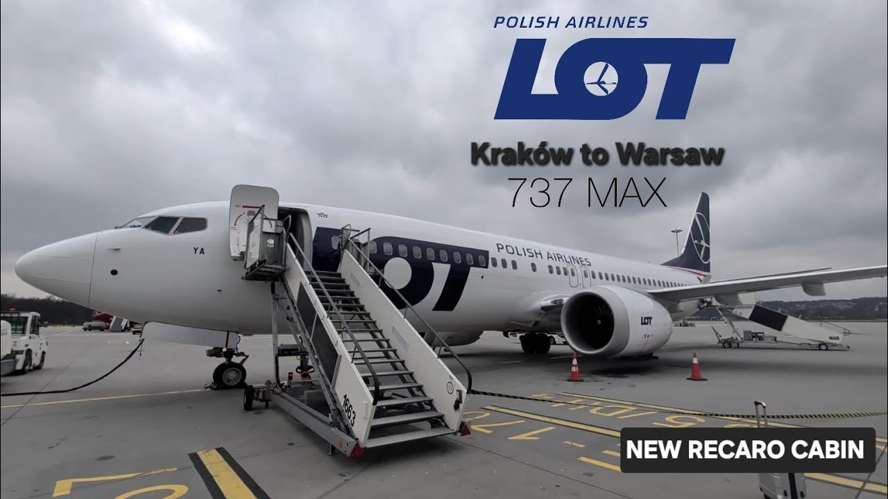 Nowa kabina LOT-u | Polskie Linie Lotnicze LOT do Warszawy | KRK - WAW | Boeing Max 8 | Relacja z podr&oacute;ży 