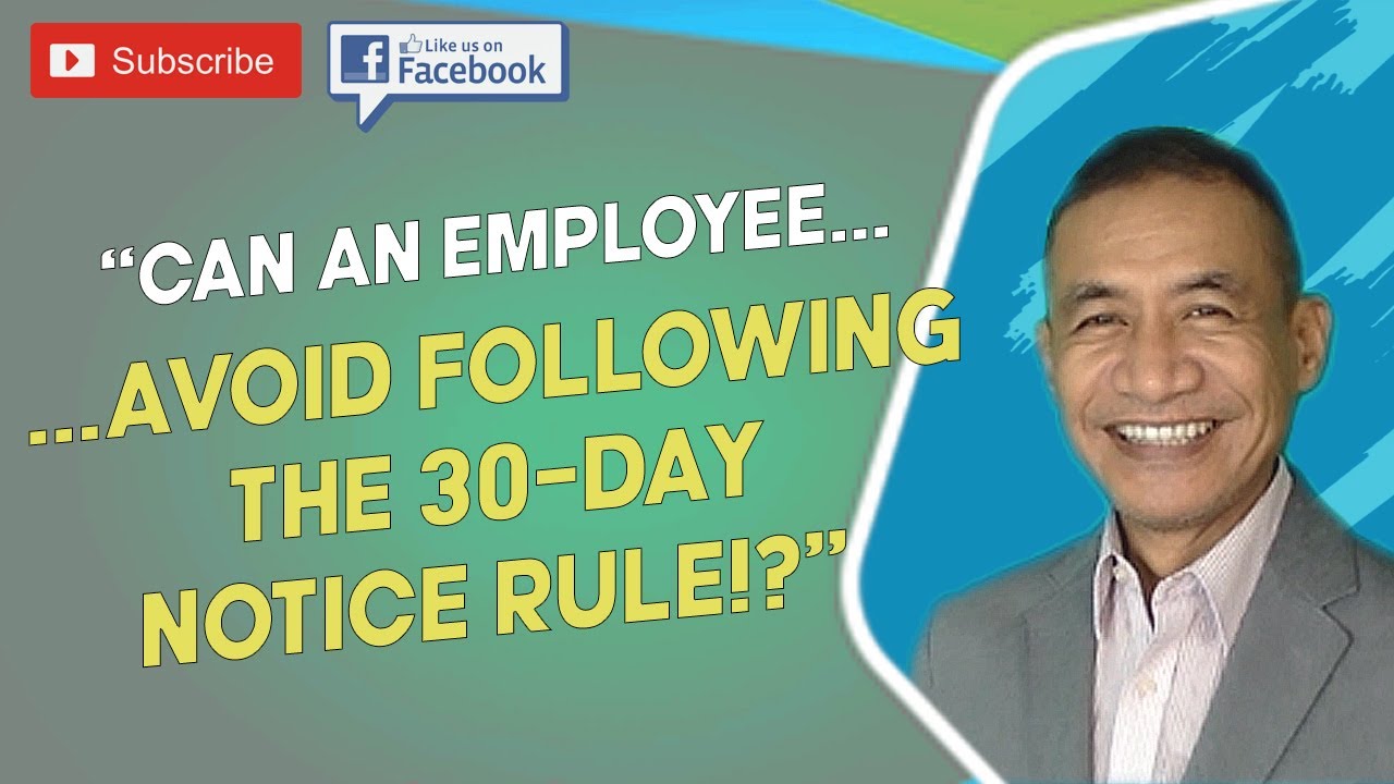 Can an employee avoid following the 30-day notice rule for resignation? What are the consequences?