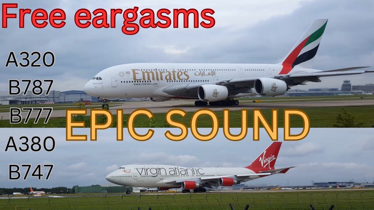 PLANESPOTTING | MAN 🇬🇧Epic spool up sound|B777|A380|B747