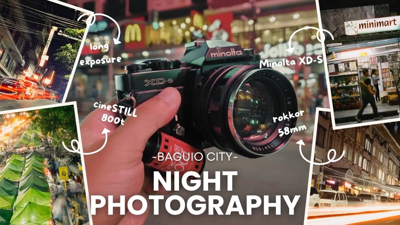 Baguio Night Photowalk with Minolta XD S and CineStill 800T Film | POV Photowalk | Insta360 Go3
